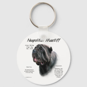 Neapolitan Mastiff (blk) historikdesign Nyckelring