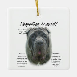 Neapolitan Mastiff (grått) historikdesign Julgransprydnad Keramik