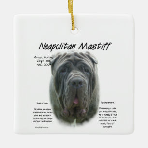 Neapolitan Mastiff (grått) historikdesign Julgransprydnad Keramik