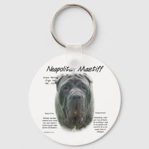 Neapolitan Mastiff (grått) historikdesign Nyckelring