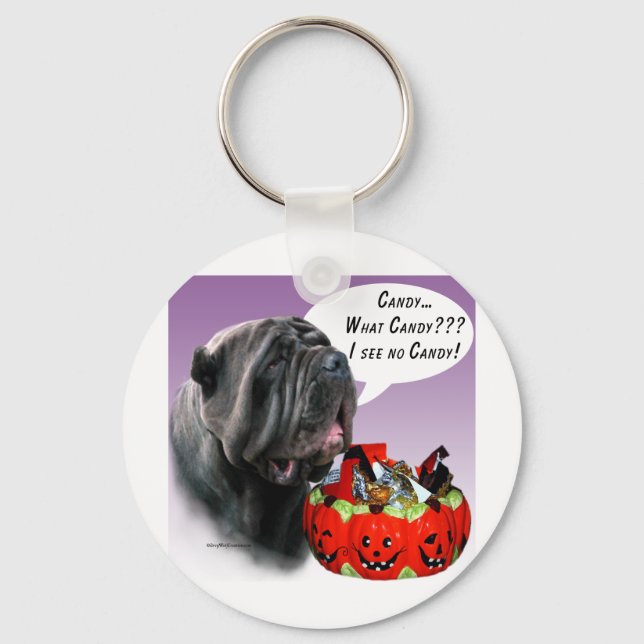 Neapolitan Mastiff Halloween Candy Nyckelring (Framsida)