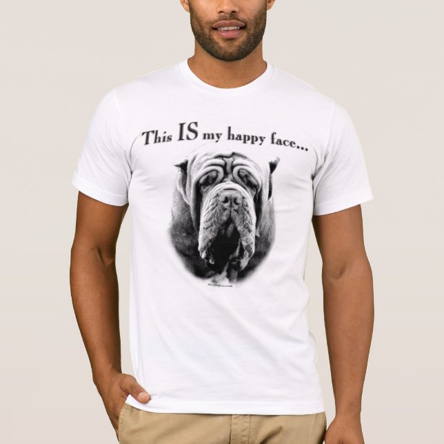 Neapolitan Mastiff Lycklig Ansikte Tee Shirt (Framsida)