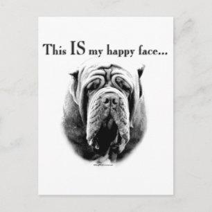 Neapolitan Mastiff Lycklig Ansikte Vykort