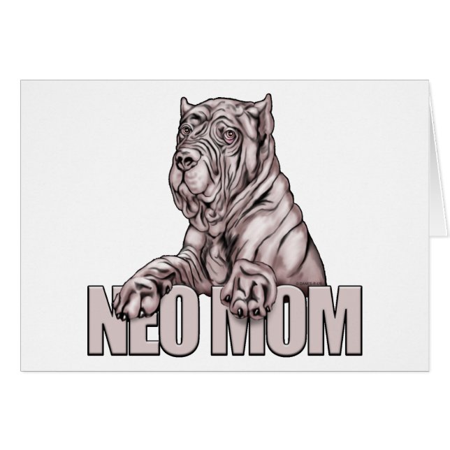 Neapolitan Mastiff Mamma Black Hälsningskort (Framsidan Horizontal)