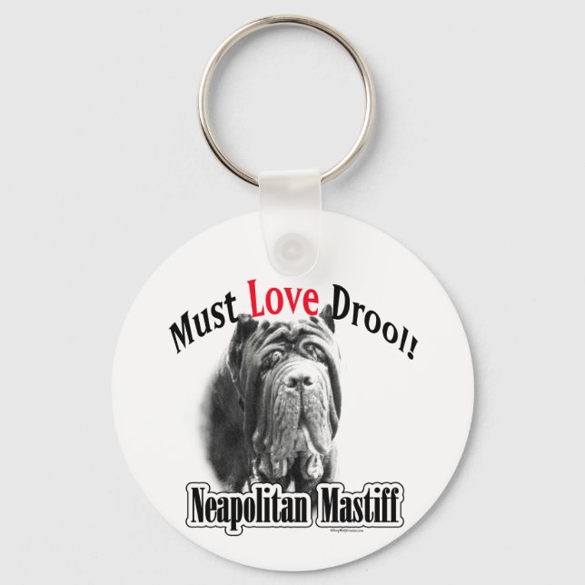 Neapolitan Mastiff must Kärlek Drool Keychain Nyckelring (Framsida)