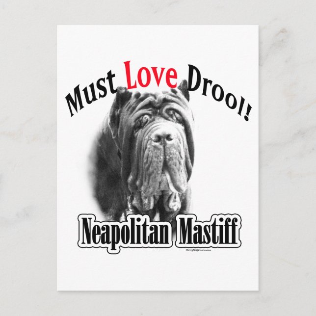 Neapolitan Mastiff must Kärlek Drool Vykort (Framsida)