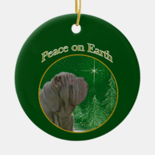 Neapolitan Mastiff Peace Julgransprydnad Keramik