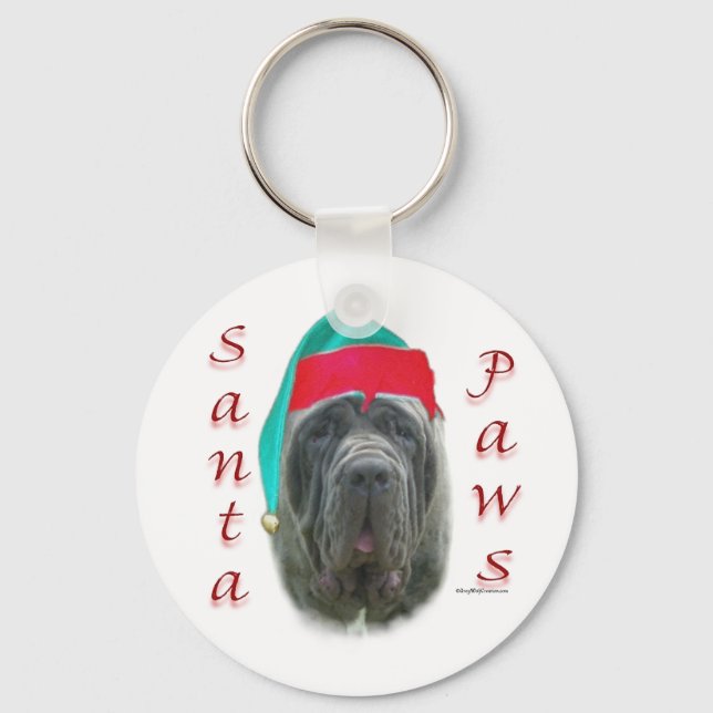 Neapolitan Mastiff Santa Tassar Nyckelring (Framsida)