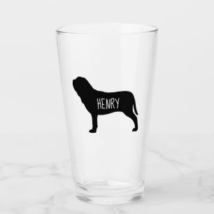 Neapolitan Mastiff Silhouette Neo Hund Personlig Glaskopp