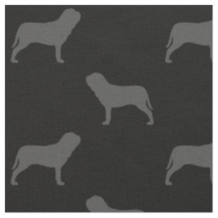 Neapolitan Mastiff Silhouettes Neo Hundar Patterne Tyg