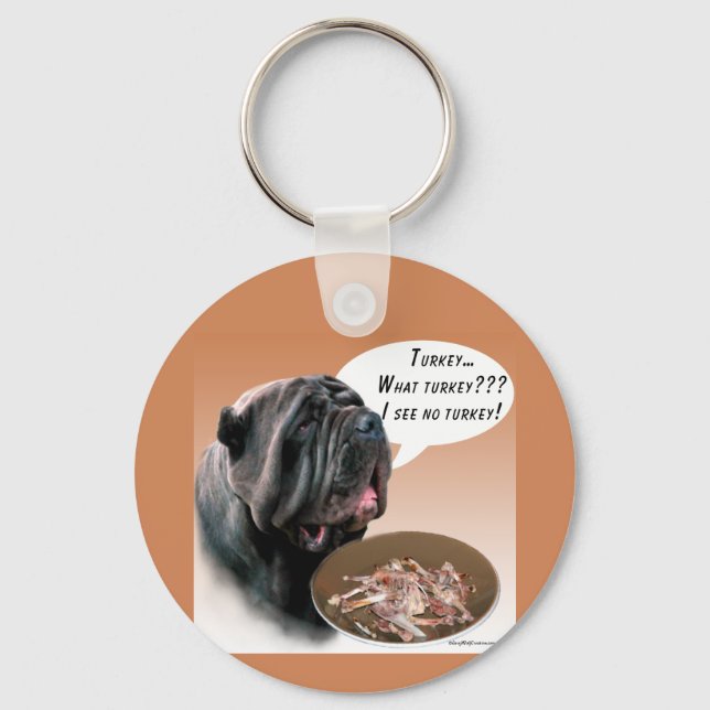 Neapolitan Mastiff Turkiet Nyckelring (Framsida)