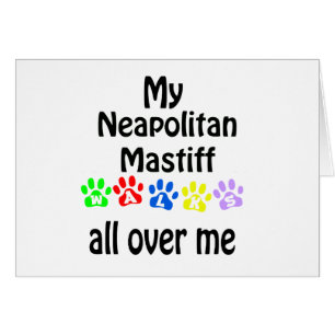 Neapolitan Mastiff Walks Design Hälsningskort