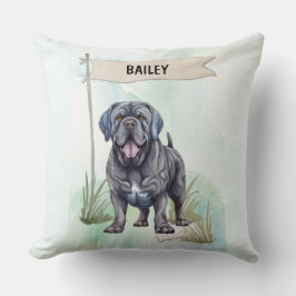 Neapolitan Mastiff Watercolor Personalized Dog Kudde