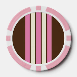 Neapolitan Poker Chip (Brown, Rosa & Cream) Marker
