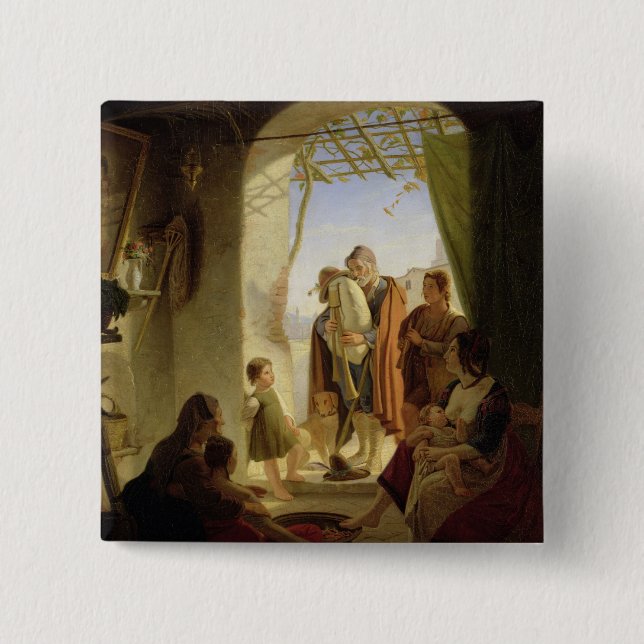 Neapolitan säckpipe- spelare i wintry Rome, 1833 Knapp (Framsida)