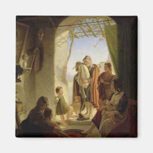 Neapolitan säckpipe- spelare i wintry Rome, 1833 Magnet