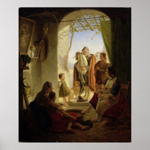 Neapolitan säckpipe- spelare i wintry Rome, 1833 Poster