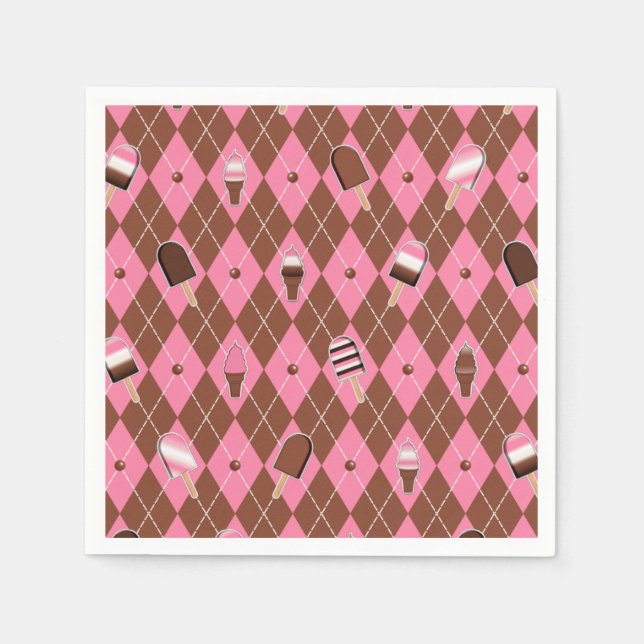Neapolitan Stickers Argyle-PAPPRA PARTY NAPKINS Pappersservett (Framsidan)