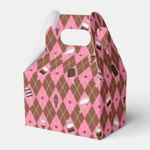 Neapolitan Stickers Argyle-PARTY FAVOR BOX, gable Presentaskar