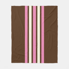 Neapolitan Throw Blanket (Brown, Rosa & Cream) Fleecefilt