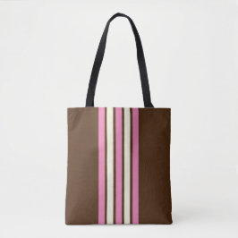 Neapolitan Tote Bag (Brown, Rosa & Cream) Tygkasse