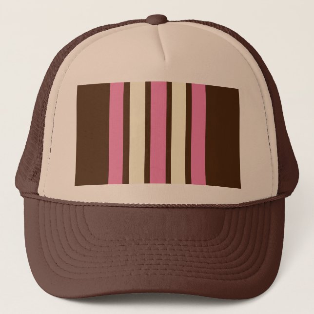 Neapolitan Truckerkeps (Brown, Rosa & Cream) (Framsida)