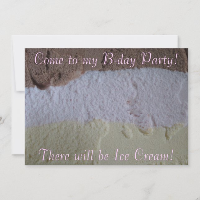 Neapolitan "Will be Ice Cream" Bday Party Inbjudan (Framsida)