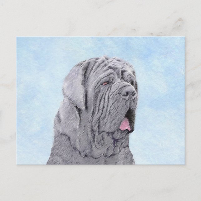 Neapolitansk Mastiff-målning - Originalt hundkonst Vykort (Framsida)