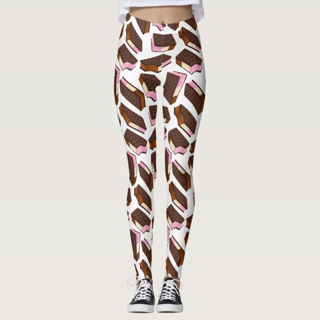 Neapolitanska glassmackor sömlöst mönster leggings (Framsida)