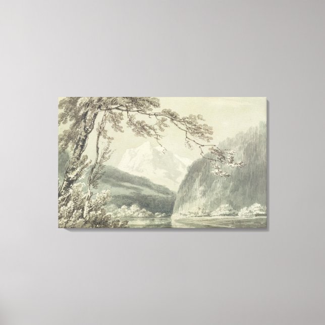 Near Grindelwald, c.1796 (blue & grått tvättar öve Canvastryck (Framsida)