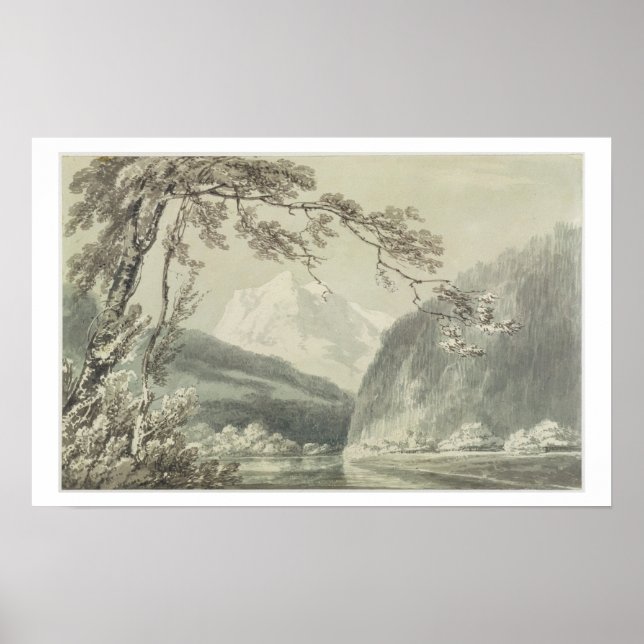 Near Grindelwald, c.1796 (blue & grått tvättar öve Poster (Framsidan)