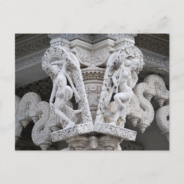 Neasden tempel - Baps Shri Swaminarayan Mandir Vykort (Framsida)