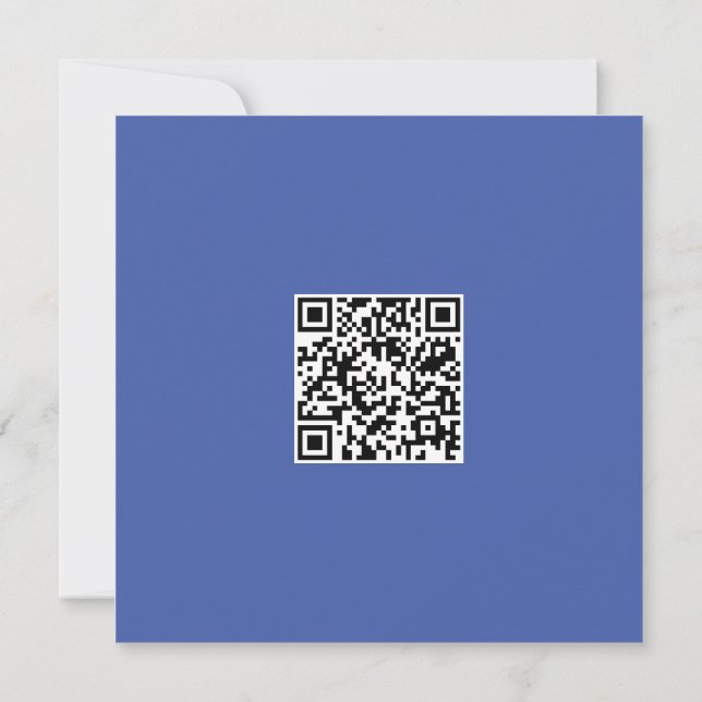Neat Blue Monochrome Modern Vibe QR-kod Kort (Baksida)