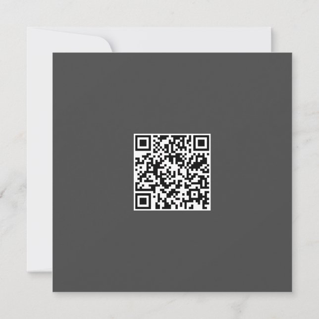 Neat Grått Monochrome Modern Vibe QR-kod Kort (Baksida)