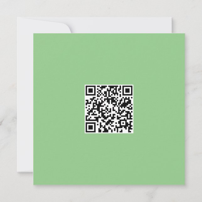 Neat Grönt, monokrom modern Vibe QR-kod Kort (Baksida)