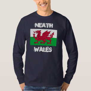 Neath, Wales med Welsh flagga Tee