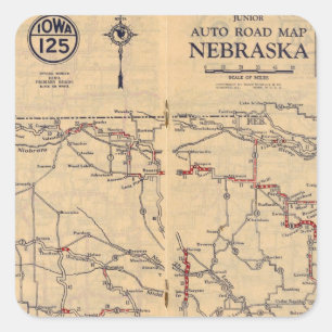 Nebraska 2 fyrkantigt klistermärke