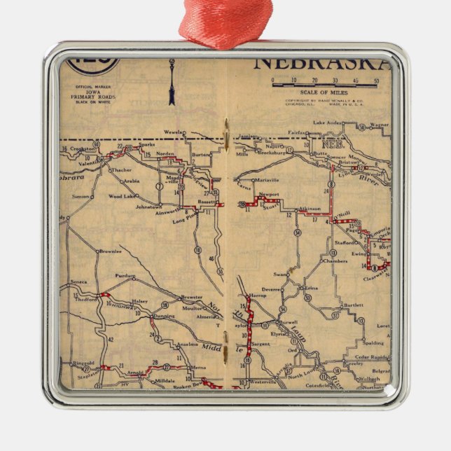 Nebraska 2 julgransprydnad metall (Framsidan)