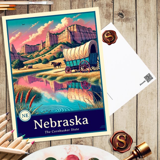 Nebraska | Anime Stil Cel Shaded-vykort Vykort (Skapare uppladdad)