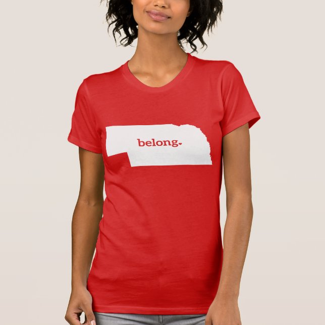 Nebraska Belong-staten Karta T Shirt (Framsida)