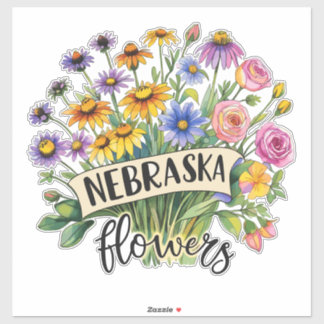 Nebraska blommor - Nebraska vilda blommor blommar Klistermärken
