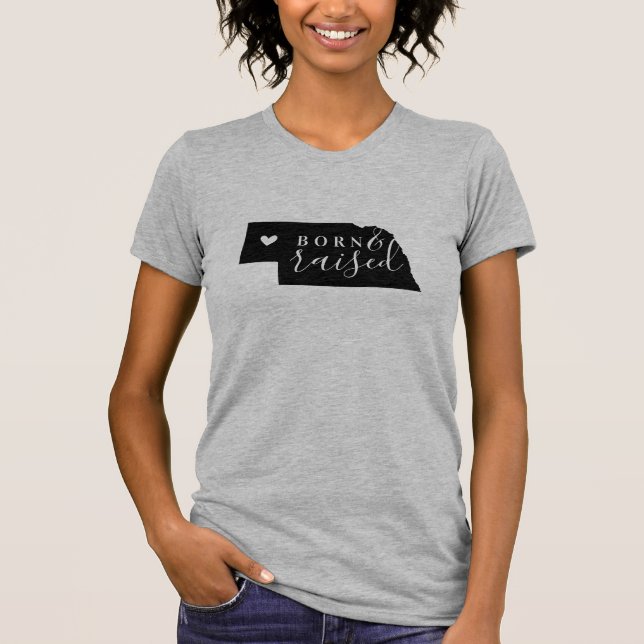 Nebraska Born and Razed State Tee (Framsida)