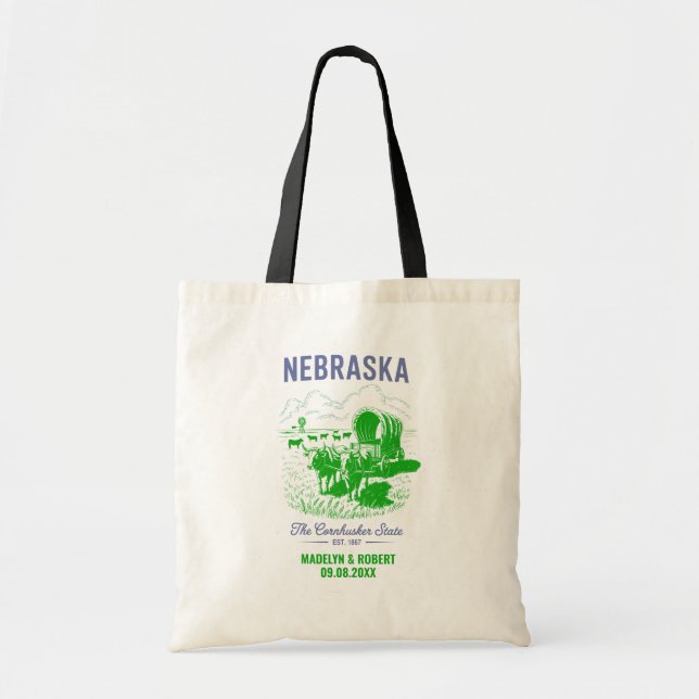 Nebraska Bröllop Välkommen Bag, Staten Kärlek Tygkasse (Framsidan)