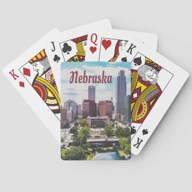 Nebraska City Skyline Omaha Casinokort (Baksidan)