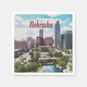 Nebraska Citys Siluett Omaha Pappersservett