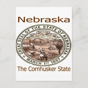 Nebraska Cornhusker State Seal Vykort