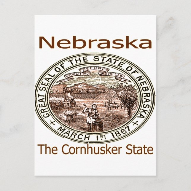 Nebraska Cornhusker State Seal Vykort (Framsida)