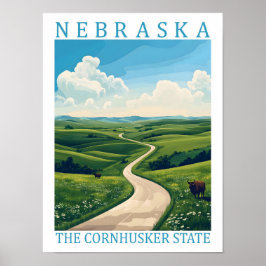 Nebraska, Cornhusker State USA Travel Ställe Poster