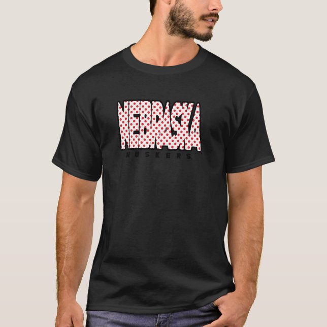 Nebraska Cornhuskers Prickiga Punkter Grå Officiel T Shirt (Framsida)