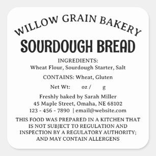 Nebraska Cottage Law Mat Sourdough Bröd Etikett